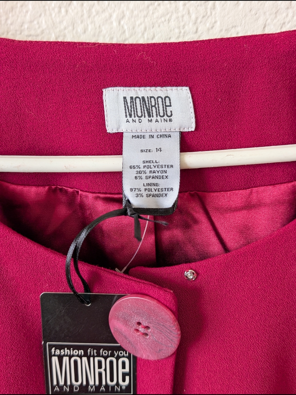 Monroe & Main Raspberry Button Front Women's Jacket - Picture 2 of 4